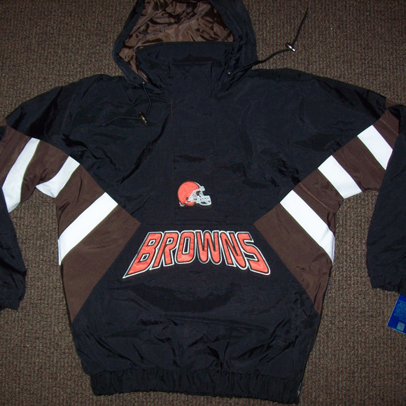 CLEVELAND BROWNS STARTER Half Zip Pull Over Jacket SMALL - Picture 4 of 8